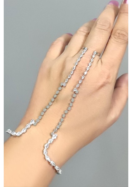 Yuvarlak Zirkon Taşlı Lüks Çelik Şahmeran