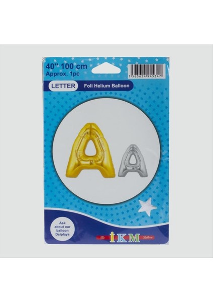 Gümüş Renkli 40*100 Harfli Folyo Balon