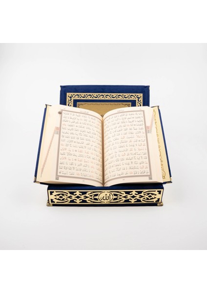 Raşel Kutulu Hediyelik Kuran-I Kerim (Orta Boy, Lacivert, Elif-Vav Gold Pleksi) indirimleri