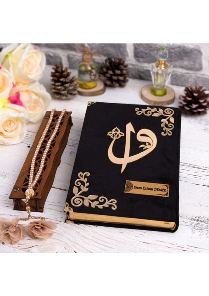 Hediyelik Kur'an-I Kerim Kadif Siyah Tespihli Ah.kutu Orta B. modelleri