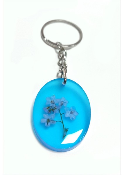 Unutmabeni Çiçeği Oval Epoksi Anahtarlık