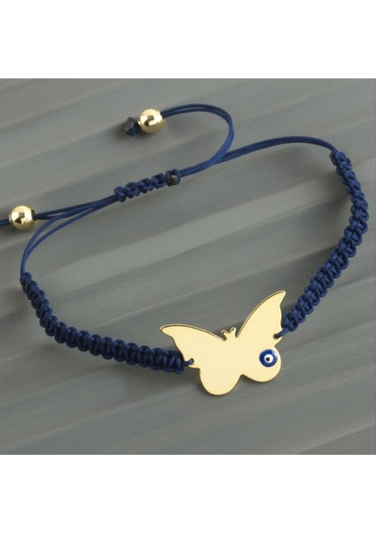 Kelebek Isim Yazılabilir Boş Plaka Örgülü Bileklik fiyatları