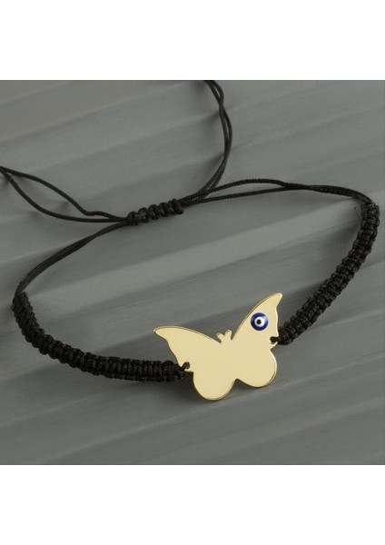 Kelebek Isim Yazılabilir Boş Plaka Örgülü Bileklik modelleri