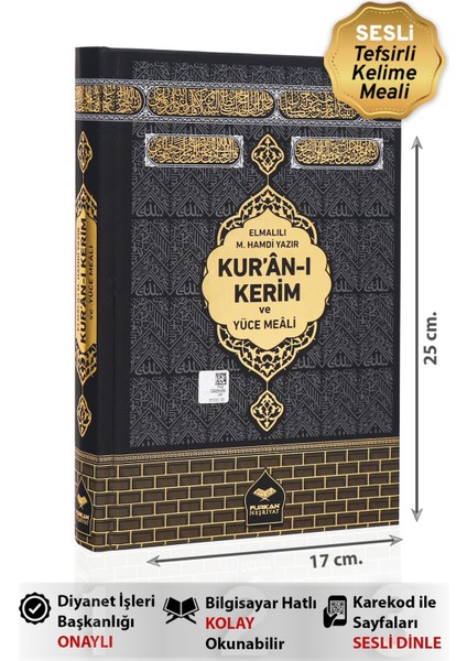 Kuranı Kerim ve Meali Diyanet Onaylı (Arapça - Meal - Sesli Kelime Mealli Tefsir) Orta Boy 17X25 cm modelleri