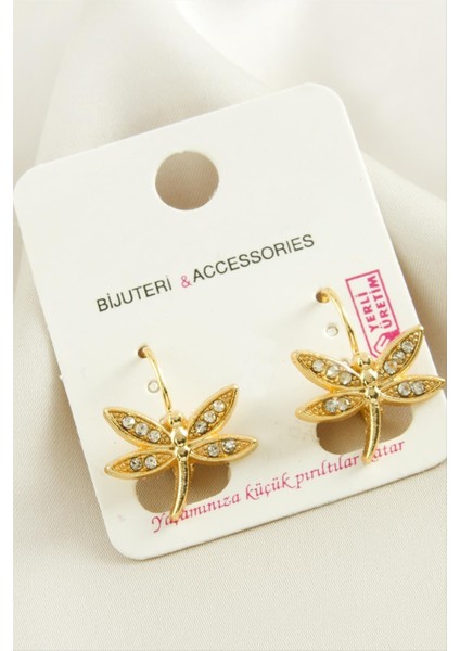 Yusufçuk Taşlı Klipsi Küpe