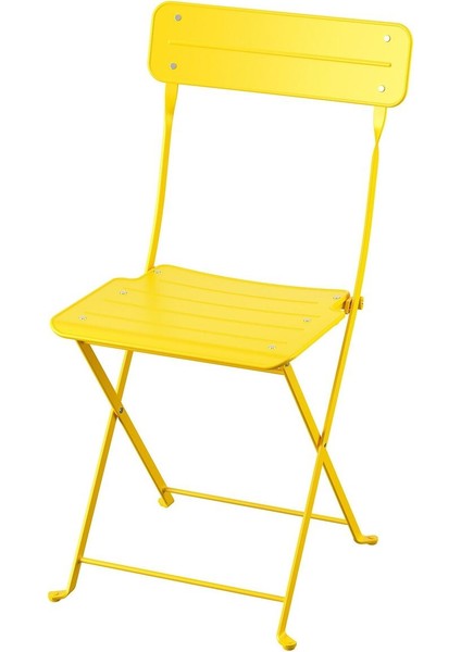 Katlanabilir Sandalye, Parlak Sarı, Mindersiz