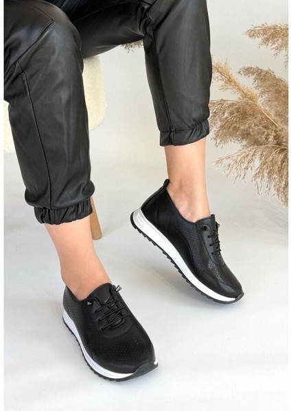 Siyah Cilt Bağcıklı Spor Ayakkabı 261011 38 fırsatları