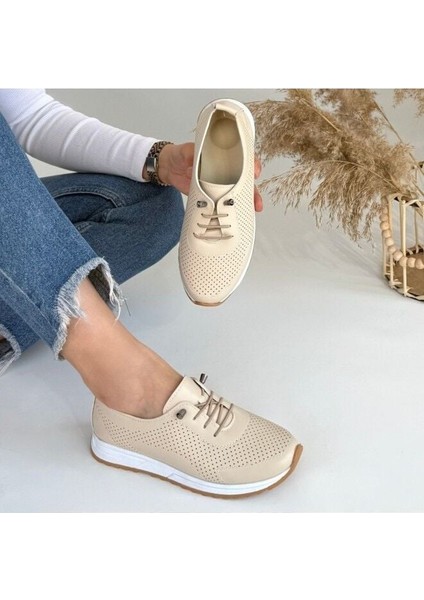 Bej Cilt Bağcıklı Spor Ayakkabı 261010 36 fırsatları