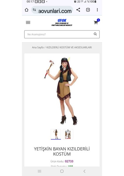 Yetişkin Bayan Kızılderili Kostüm