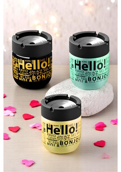 3 Adet Metal Kapaklı Kokusuz Hello Küllük Seti 7178091 fırsatları