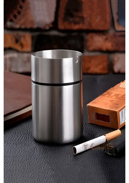 Paslanmaz Çelik 12 cm Kokusuz Küllük - Koku Vermeyen Kül Tablası 7178151
