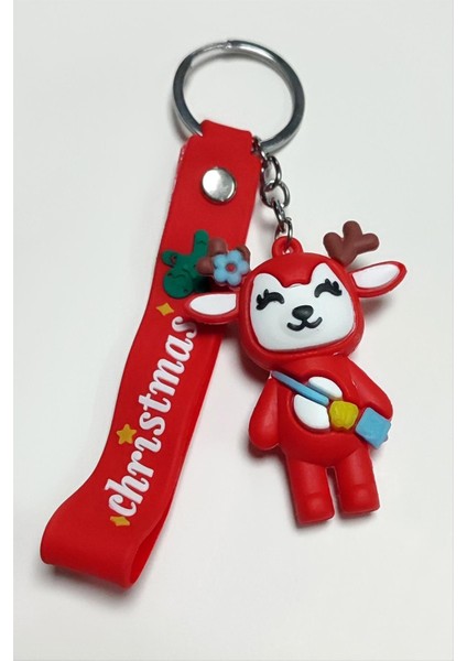 Yılbaşı Geyik Silikon Anahtarlık