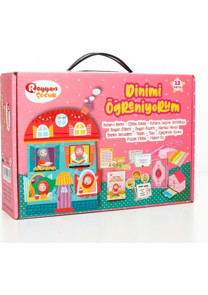 Reyyan Çocuk 12 Parça Dinimi Öğreniyorum Seti Pembe modelleri