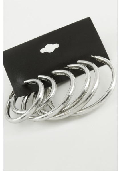 Noktalı Metal Halka Küpe 6 Adet