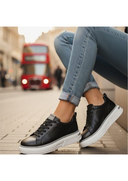 Siyah Simli Sneakers Premium Kadın Ayakkabı