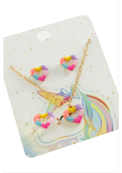 Kalp Mineli Set Kolye