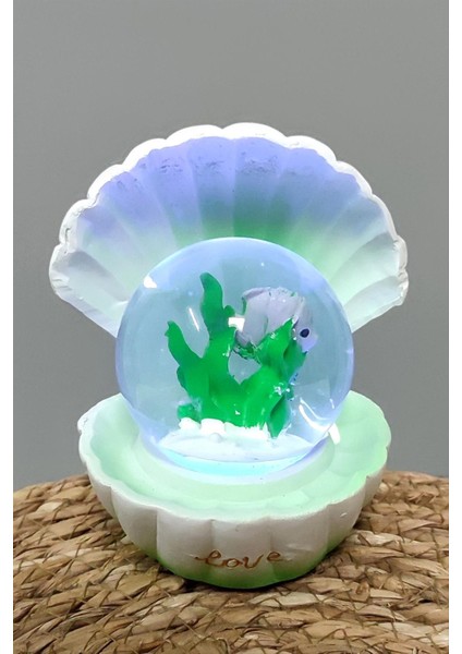 Balık Istiridye Işıklı Kar Küresi Orta