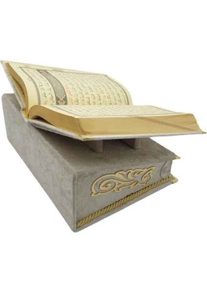Hediye Kuranı Kerim Seti Rahleli Kadife Kutulu Krem fırsatları