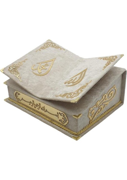 Hediye Kuranı Kerim Seti Rahleli Kadife Kutulu Krem indirimleri