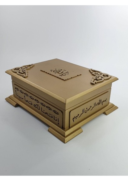 Hediyelik Kuranı Kerim Seti Ahşap Kutulu Hafız Boy Siyah Süet Deri indirimleri