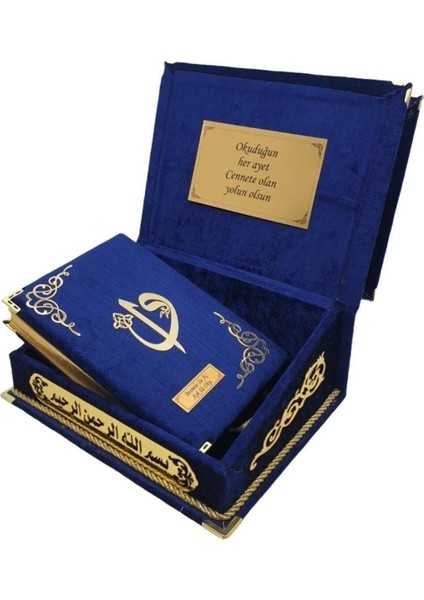 Dini Hediye Orta Boy Rahleli Reşal Kutulu Kur'an-I Kerim Lacivert fırsatları