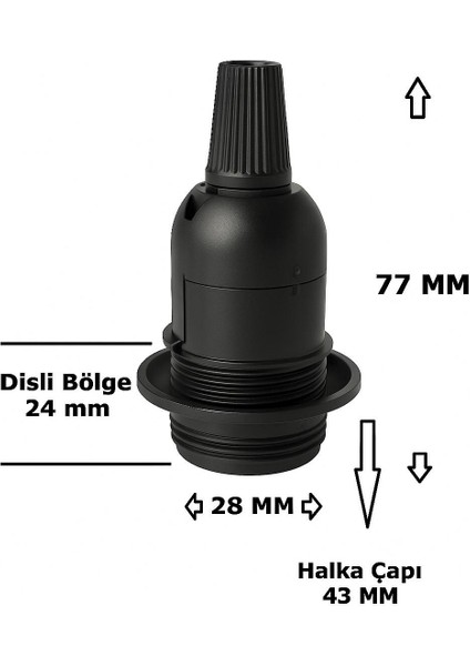 E14 Duylu 2 Metre Arapuarlı (AÇ KAPAT ANAHTAR) Fişli Seyyar (2X0,50) (SİYAH) fiyatları
