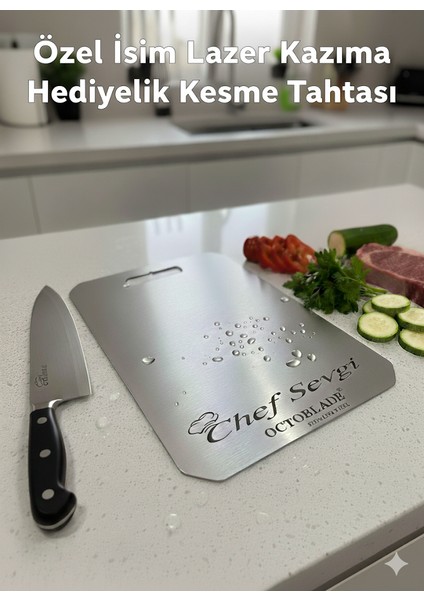 3dreamverse Octoblade Premium Paslanmaz Çelik Kesme Tahtası