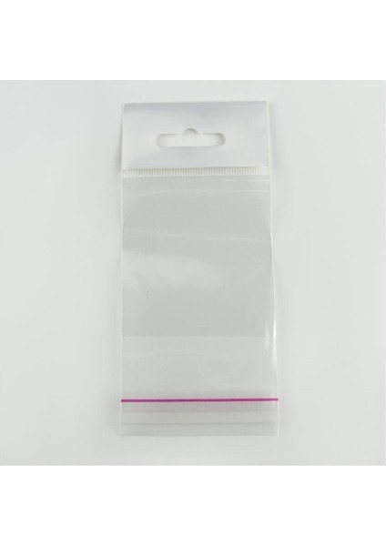 6*25 Yapışkanlı 1000 Adet Şeffaf Askılı Poşet