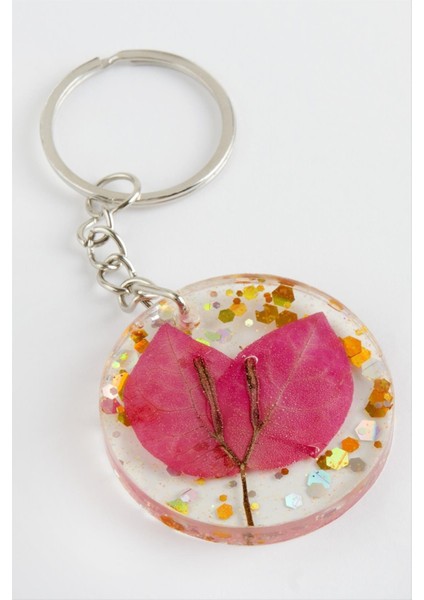 Begonvil Çiçeği Epoksi Anahtarlık