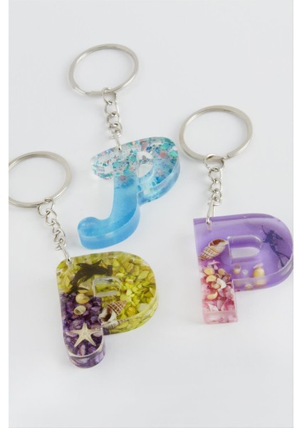 P Harfli Epoksi Anahtarlık