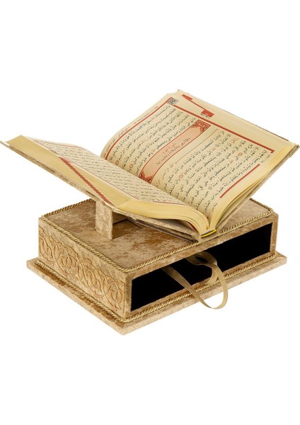 Masa.üstü.rahleli.kadife.kaplı.sandıklı.kuranı.kerim.seti.-.rahiya.serisi.gold indirimleri