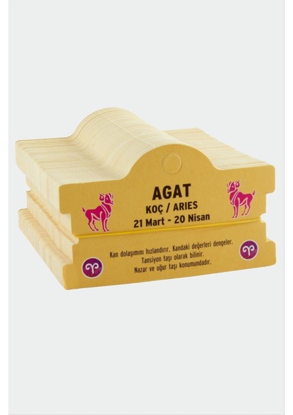 Agat & Koç Burç Bileklik Kartı