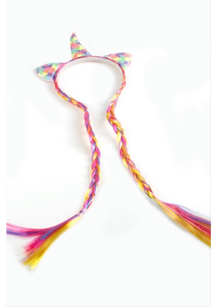 Unicrn Renkli Kulaklı Örgülü Taç fiyatları