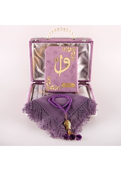 Dini Hediye Kadife Çantalı Çanta Boy Kuranı Kerim Bordo modelleri