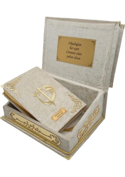 Dini Hediye Orta Boy Rahleli Reşal Kutulu Kur'an-I Kerim Krem modelleri