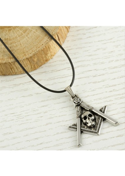 Kuru Kafa Metal Vinlex Deri Kolye