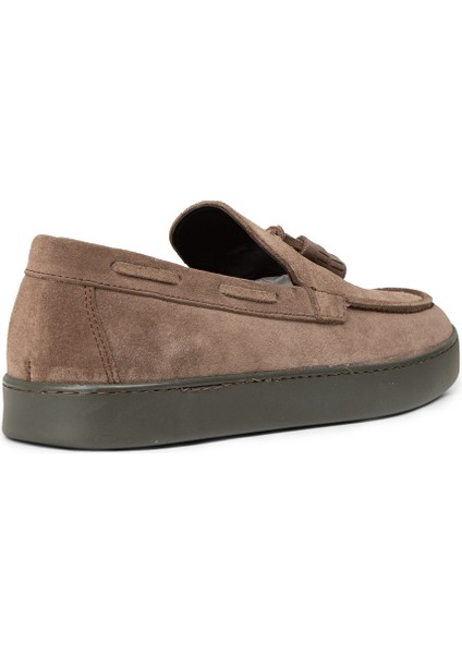 Erkek Hakiki Süet Vizon Renk Püsküllü Loafer Ayakkabı - 01994MVZNC01 fiyatları