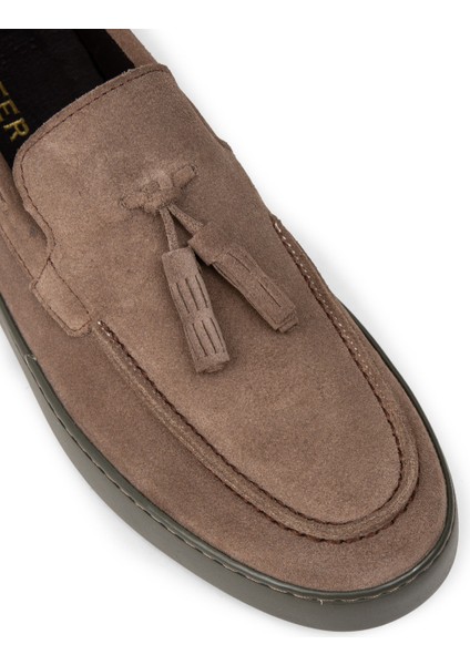 Erkek Hakiki Süet Vizon Renk Püsküllü Loafer Ayakkabı - 01994MVZNC01 indirimleri