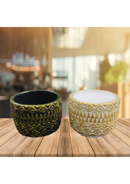 Dekoratif Motifli Saksı Seti 8X6CM