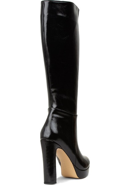 Kadın Siyah Rugan Platform Topuklu Çizme - K0606ZSYHM01 fiyatları
