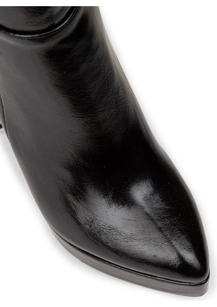 Kadın Siyah Rugan Platform Topuklu Çizme - K0606ZSYHM01 fırsatları