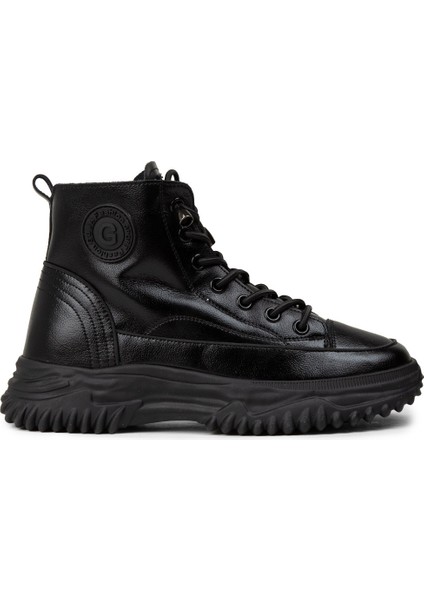 Kadın Siyah Hakiki Deri Sneaker Bot - 25310ZSYHC01