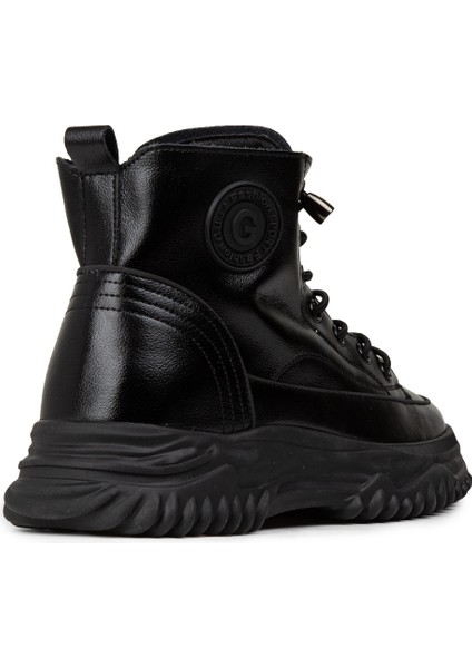Kadın Siyah Hakiki Deri Sneaker Bot - 25310ZSYHC01 fiyatları