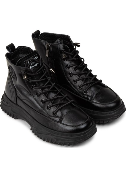 Kadın Siyah Hakiki Deri Sneaker Bot - 25310ZSYHC01 fırsatları