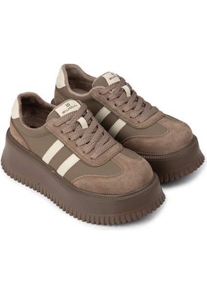 Kadın Vizon Renkli Hakiki Süet Platform Sneaker - E8031ZVZNC01 fırsatları