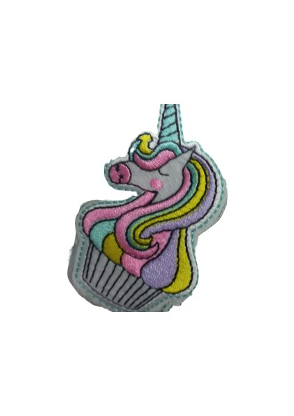 Aplike Ütü Ile Yapışan Unicorn At Yeşil Arma 4 cm