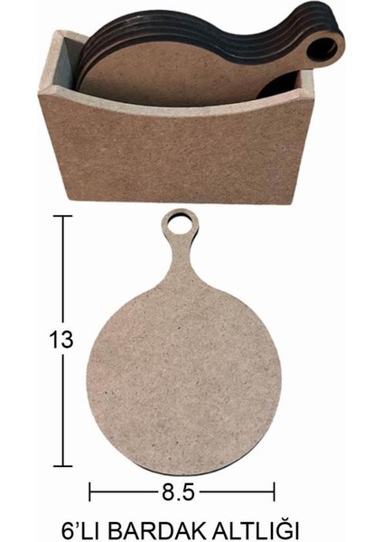 Ahşap Yuvarlak Bardak Altlığı 13X8,5CM L391