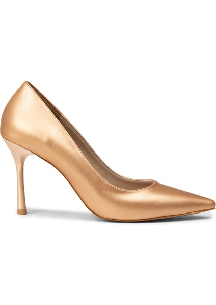Kadın Bronz Stiletto Topuklu Ayakkabı - P4539ZBKRM01