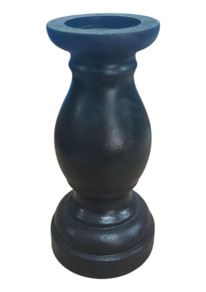 Ahşap Siyah Şamdan 15X7CM