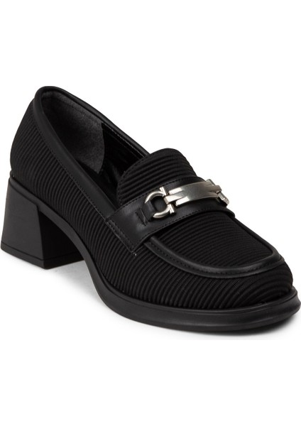 Kadın Siyah Topuklu Loafer Ayakkabı - K1463ZSYHC01 indirimleri